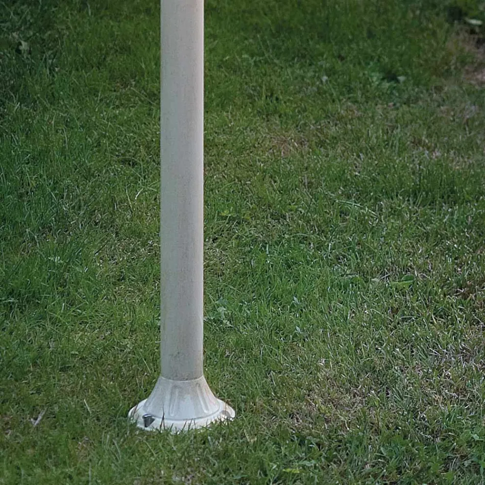 Outdoor Street Lamp White Aluminum and Hand Painted Flowers Decor - Imperia Viadurini