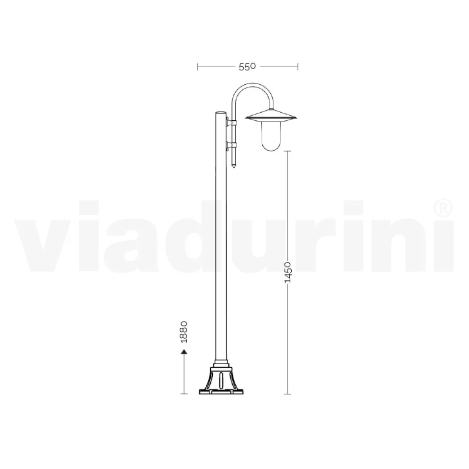 Vintage Style Outdoor Lamp in Anthracite Aluminum Made in Italy - Belen Viadurini