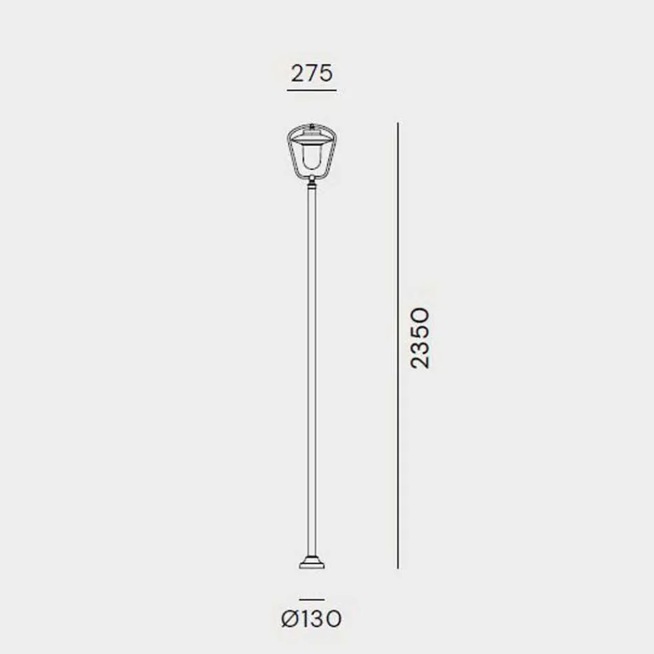 Vintage Outdoor Lamppost in Copper and Brass, 2 Heights - Calmaggiore by Il Fanale Viadurini