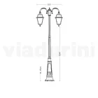 Garden Lamp with 2 Lights in Aluminum and Glass Made in Italy - Vivian Viadurini