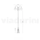 Garden Lamp with 3 Lights in Aluminum Made in Italy - Cassandra Viadurini