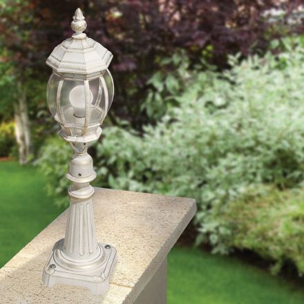 Vintage Style Garden Lamp in White Aluminum Made in Italy - Dodo Viadurini
