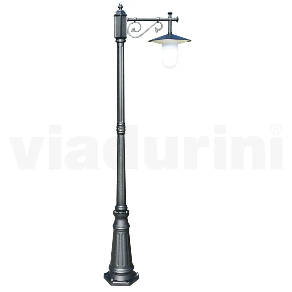 Vintage Style Garden Lamp in Gray Aluminum Made in Italy - Belen Viadurini