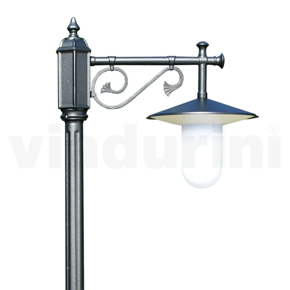 Vintage Style Garden Lamp in Gray Aluminum Made in Italy - Belen Viadurini
