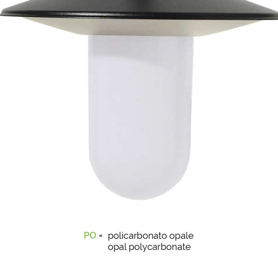 Vintage Style Garden Lamp in Gray Aluminum Made in Italy - Belen Viadurini