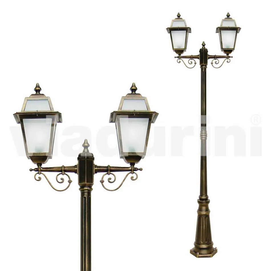 Outdoor lamp with two lights in aluminum made in Italy, Kristel Viadurini