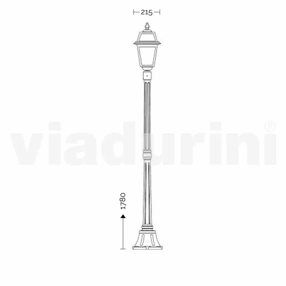 Streetlight for classic outdoor made in Italy, Kristel Viadurini