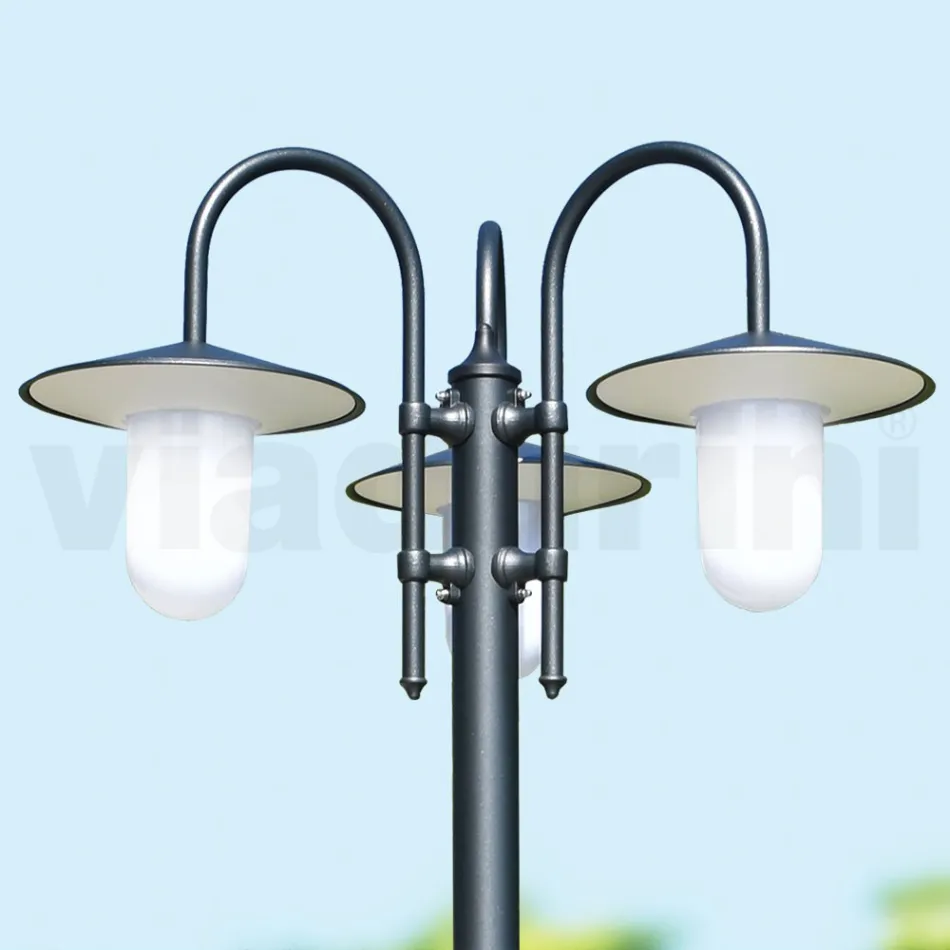 Vintage Style Street Lamp with 3 Lights in Aluminum Made in Italy - Belen Viadurini