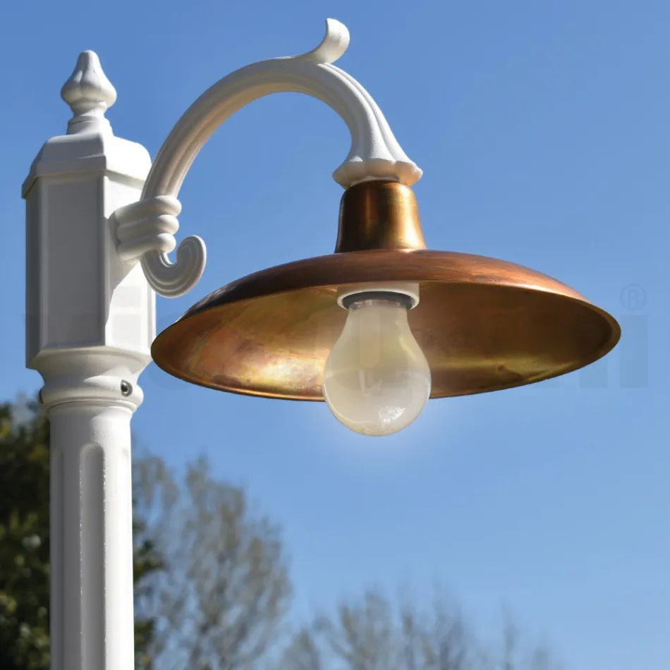 Vintage Lamp in Aluminum with Diffuser in Brass Made in Italy - Adela Viadurini