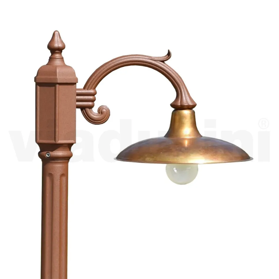 Vintage Lamp in Aluminum with Diffuser in Brass Made in Italy - Adela Viadurini