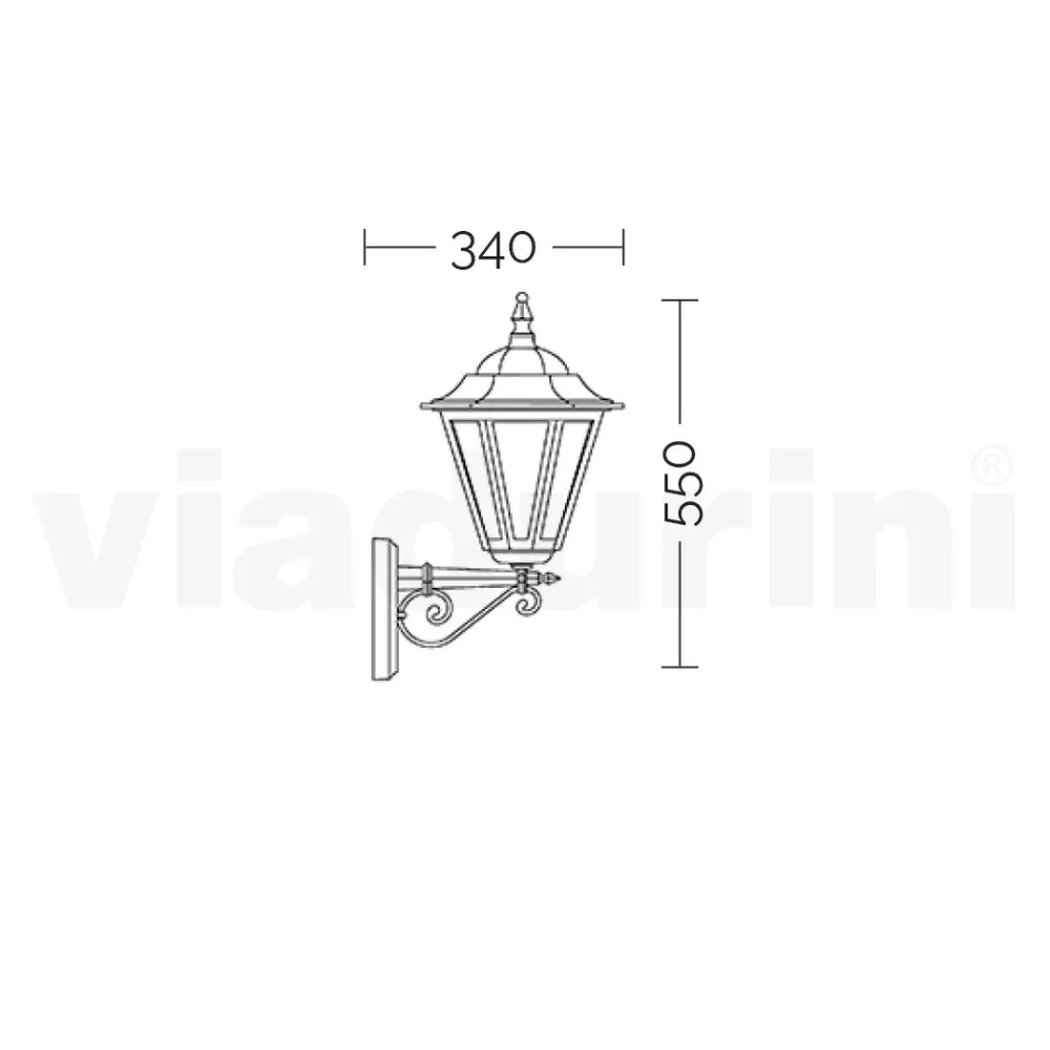 Garden Wall Lantern in Die-Cast Aluminum Made in Italy - Pinako Viadurini