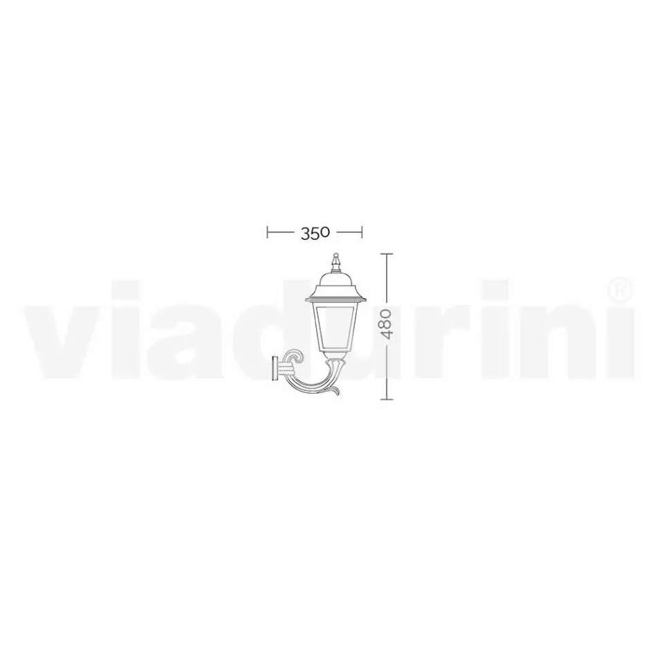 Wall garden aluminum lantern made in Italy, Aquilina Viadurini