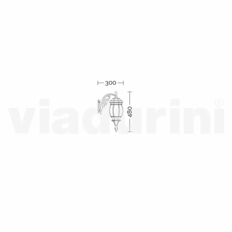 Anika, a wall garden lantern made of aluminum produced in Italy Viadurini