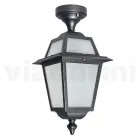 Garden Ceiling Lantern in Anthracite Aluminum and Sandblasted Glass - Elric Viadurini