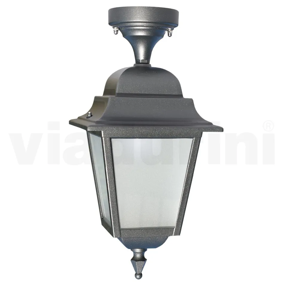 Ceiling Lantern in Die-Cast Aluminum and Glass Diffuser - Scintilla Viadurini