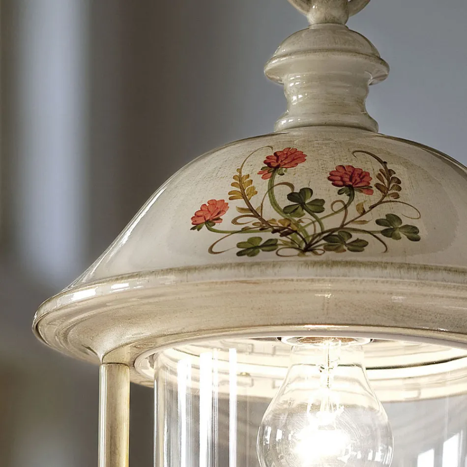 Outdoor Suspension Lantern in Hand Painted Aluminum - Bari Viadurini