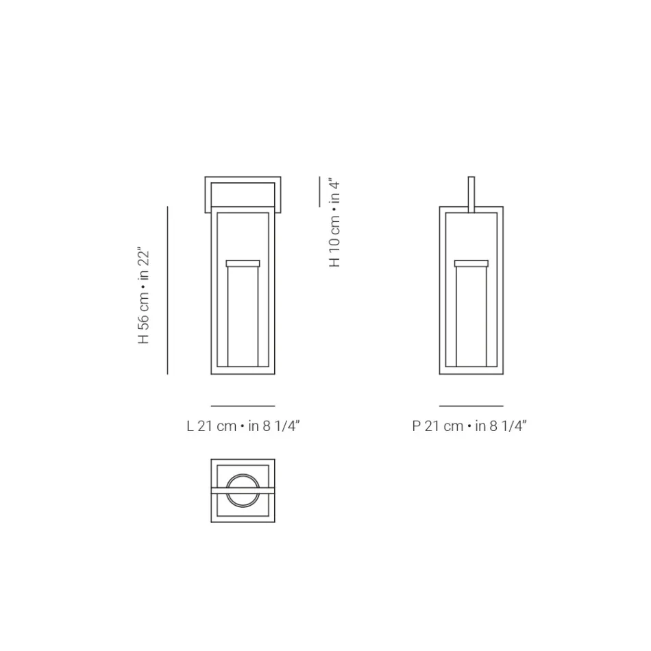 Outdoor Lantern with Black Aluminum Structure Made in Italy - Eve Viadurini