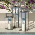 Outdoor Lantern with Black Aluminum Structure Made in Italy - Eve