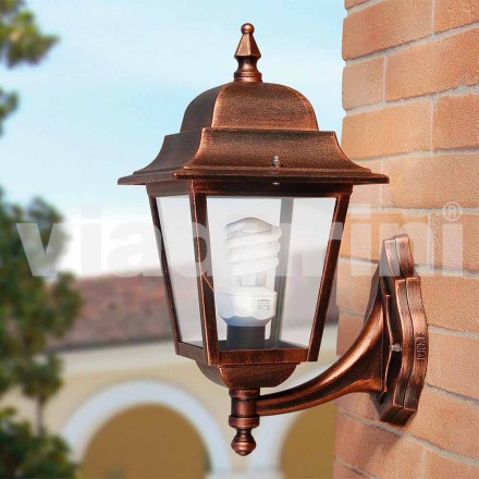 Wall garden aluminum lantern made in Italy, Aquilina Viadurini