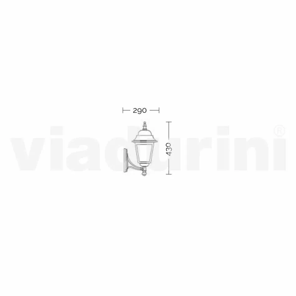 Wall garden aluminum lantern made in Italy, Aquilina Viadurini