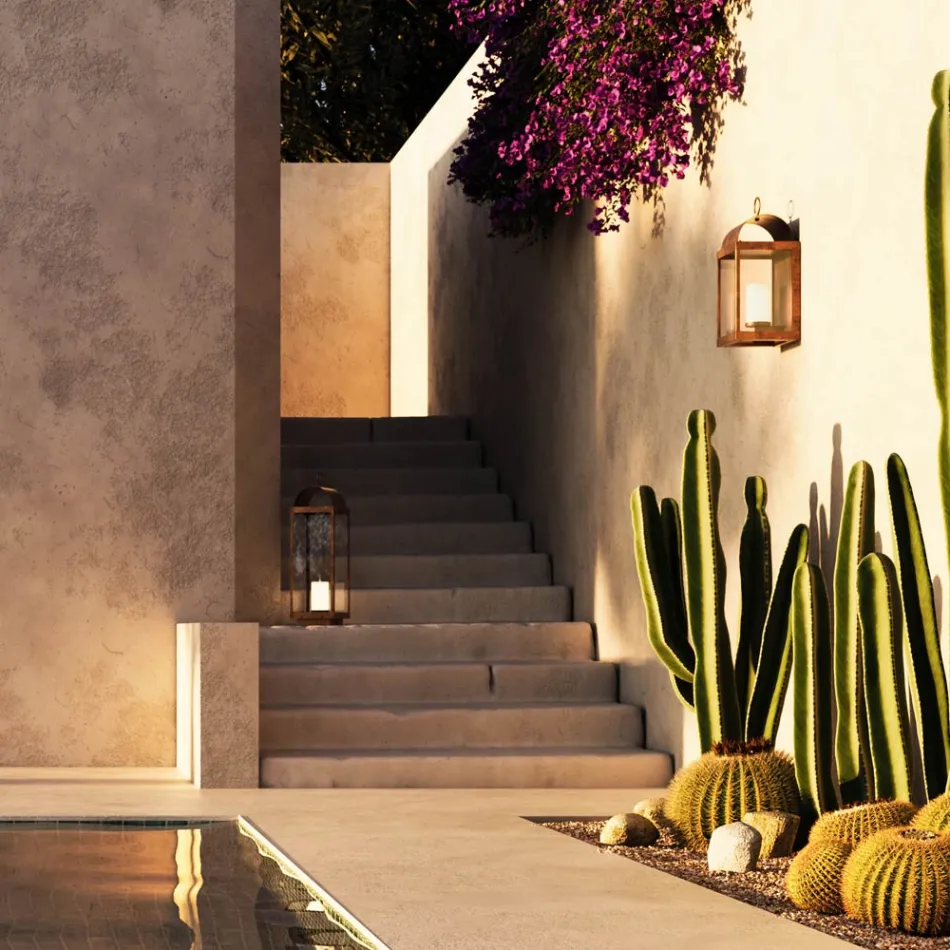 Il Fanale iron or brass outdoor wall lantern Viadurini