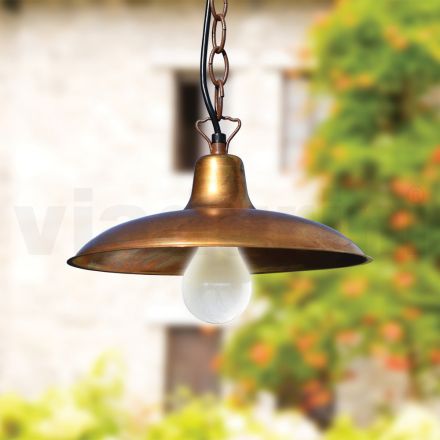 Vintage Outdoor Lantern in Aluminum and Brass Made in Italy - Adela Viadurini