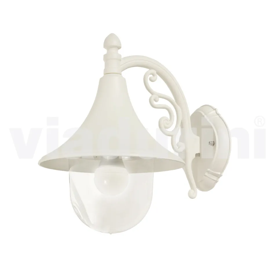 Wall garden lantern in white aluminum made in Italy, Anusca Viadurini