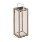 Outdoor Solar Lantern with Painted Aluminum or Teak Structure - Greg Viadurini