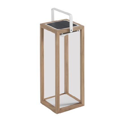 Outdoor Solar Lantern with Painted Aluminum or Teak Structure - Greg Viadurini