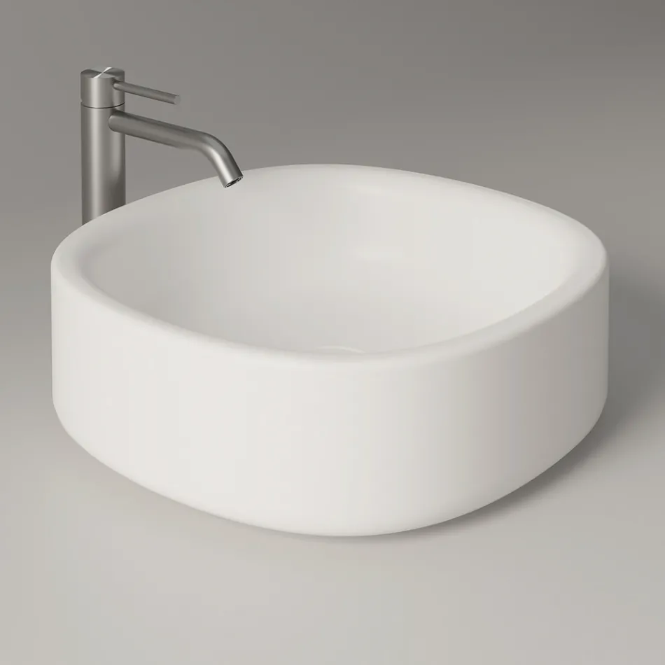 40x40 cm Countertop Ceramic Washbasin in Various Colors Made in Italy - Girl Viadurini