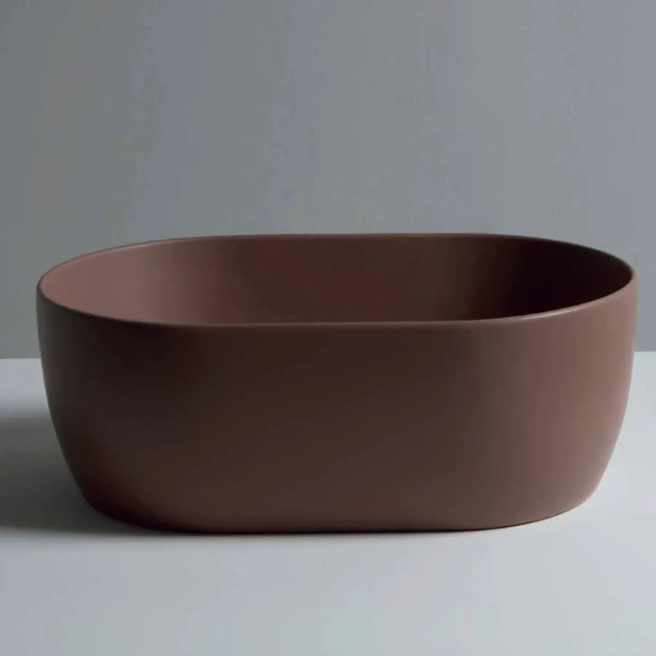 Countertop ceramic washbasin 45x32cm made in Italy Star, modern design Viadurini