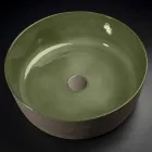 Green Refractory Clay Bowl Washbasin Made in Italy - Tatiana Viadurini