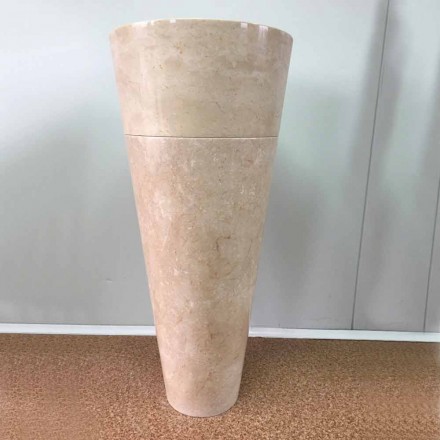 Igor hand-painted, glossy white conical pedestal washbasin Viadurini