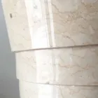 Design bathroom sink in white Brent stone, unique piece Viadurini