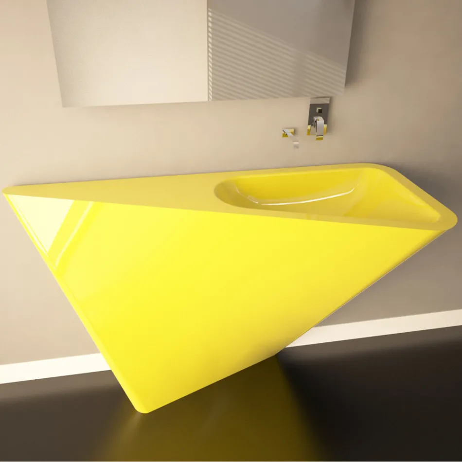 Modern pedestal washbasin handcrafted by Mullet Viadurini