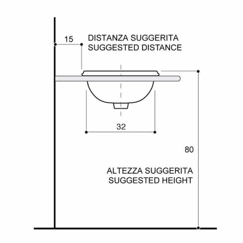 Built-in Baroque built-in sink in fire clay made in Italy, Otis Viadurini