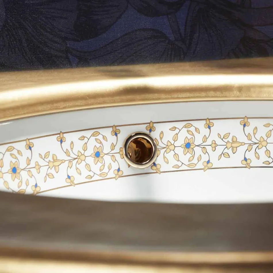 Baroque design built-in sink in fire clay made in Italy, Aegean Viadurini