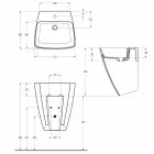 Modern design wall-mounted ceramic washbasin made in Italy, Goran Viadurini