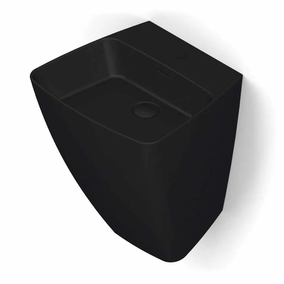 Modern design wall-mounted ceramic washbasin made in Italy, Goran Viadurini