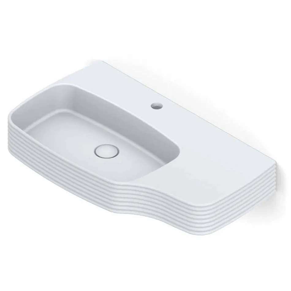 Modern ceramic wall-mounted washbasin made in Italy, Hamlet Viadurini