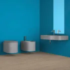 Modern ceramic wall-mounted washbasin made in Italy, Hamlet Viadurini