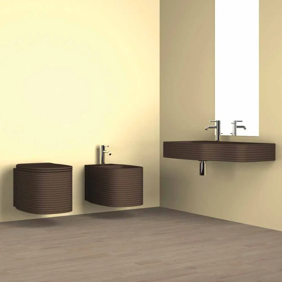 Modern ceramic wall-mounted washbasin made in Italy, Hamlet Viadurini