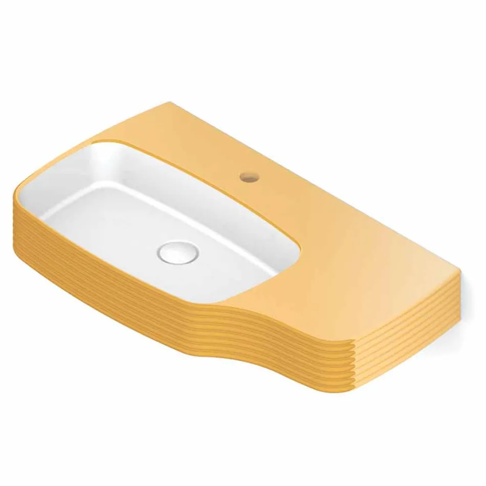 Modern ceramic wall-mounted washbasin made in Italy, Hamlet Viadurini