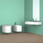 Modern ceramic wall-mounted washbasin made in Italy, Hamlet Viadurini