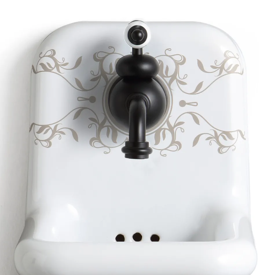Modern Design Patterned Ceramic Wall Mounted Washbasin 26 cm - Jordan Viadurini
