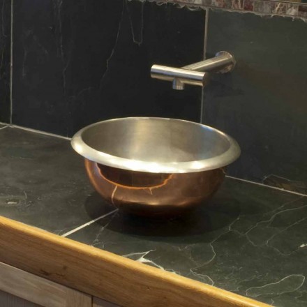 Copper design washbasin with Pure nickel finish Viadurini