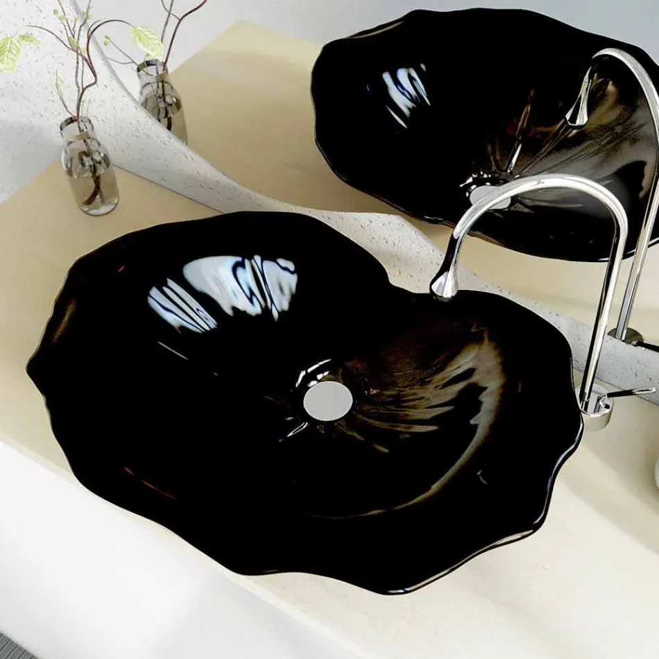 Washbasin modern design support in the shape of leaf Faruglium Viadurini