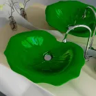 Washbasin modern design support in the shape of leaf Faruglium Viadurini