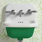 Suspended Bathroom Washbasin in White and Colored Ceramic 42 cm - Meridiano Viadurini