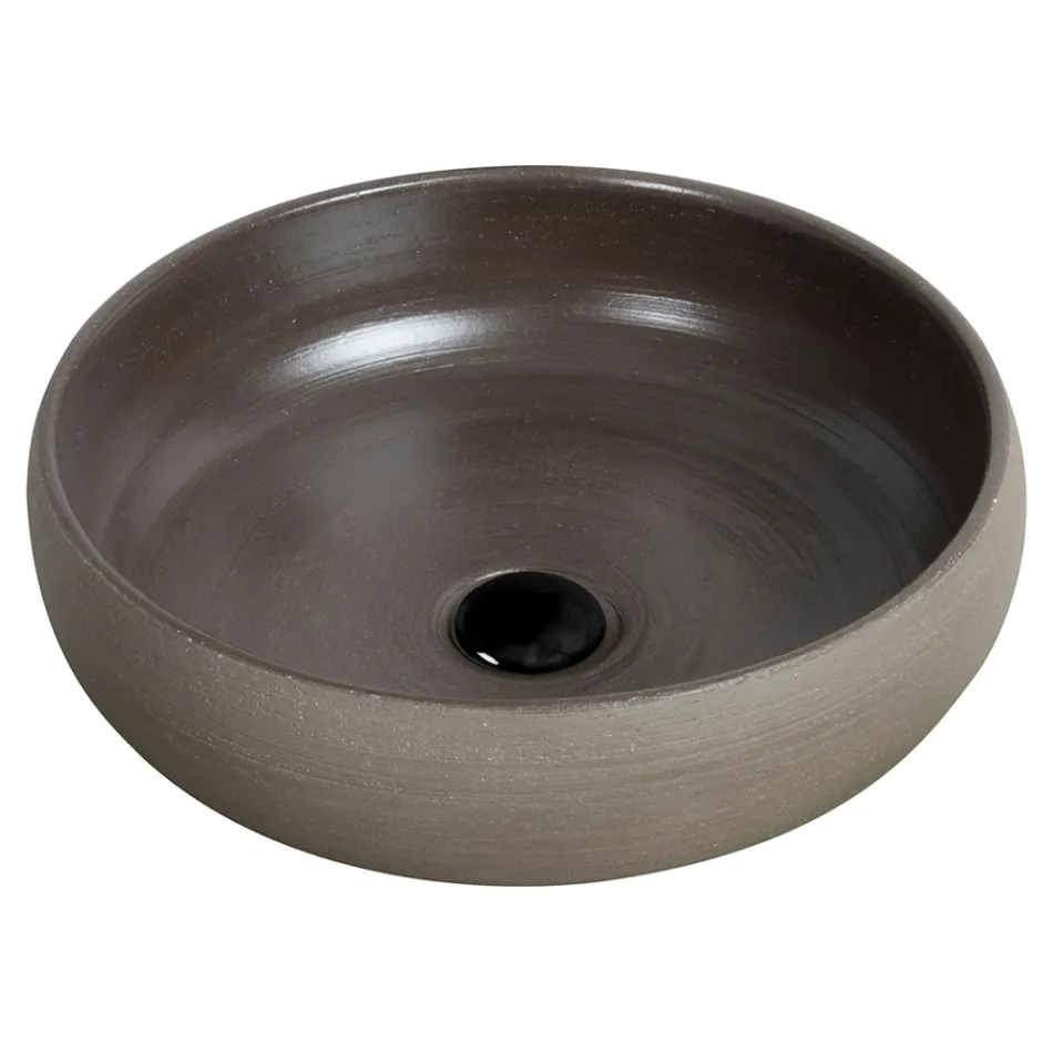 Countertop Bathroom Washbasin in Refractory Clay Made in Italy - Diego Viadurini
